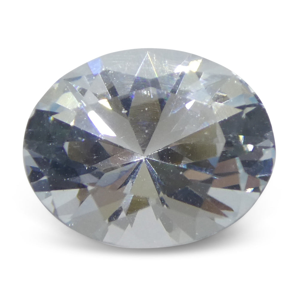 2-carat oval blue Brazilian aquamarine, unheated natural gemstone from SkyJems' premium loose stone collection