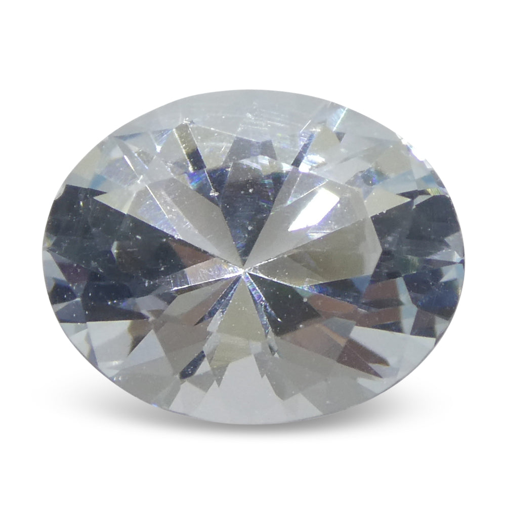 2-carat oval blue Brazilian aquamarine, unheated natural gemstone from SkyJems' premium loose stone collection