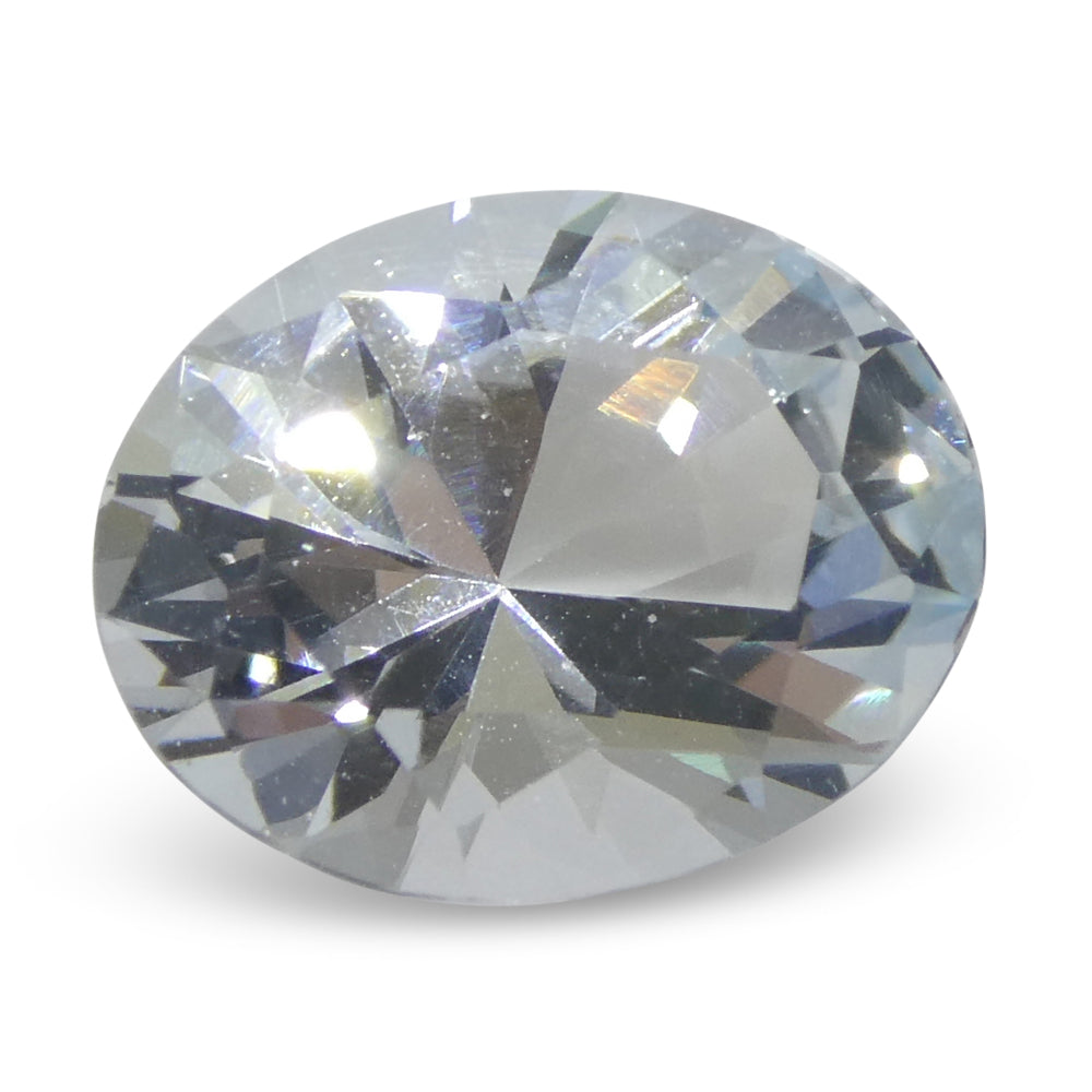 2-carat oval blue Brazilian aquamarine, unheated natural gemstone from SkyJems' premium loose stone collection