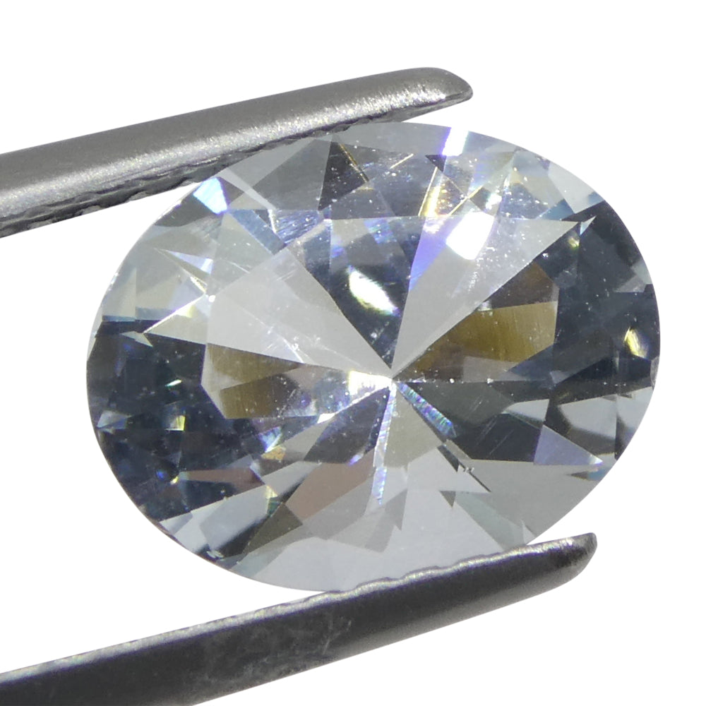 2-carat oval blue Brazilian aquamarine, unheated natural gemstone from SkyJems' premium loose stone collection