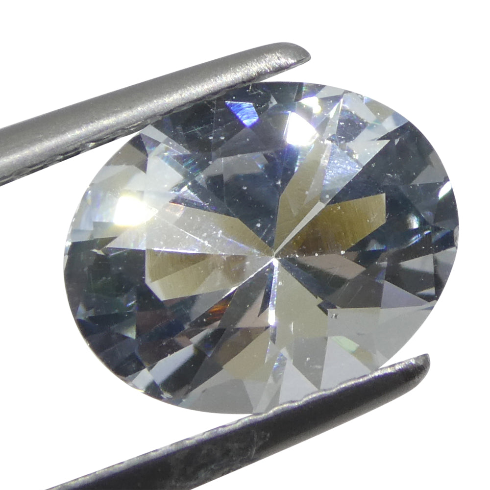 2-carat oval blue Brazilian aquamarine, unheated natural gemstone from SkyJems' premium loose stone collection