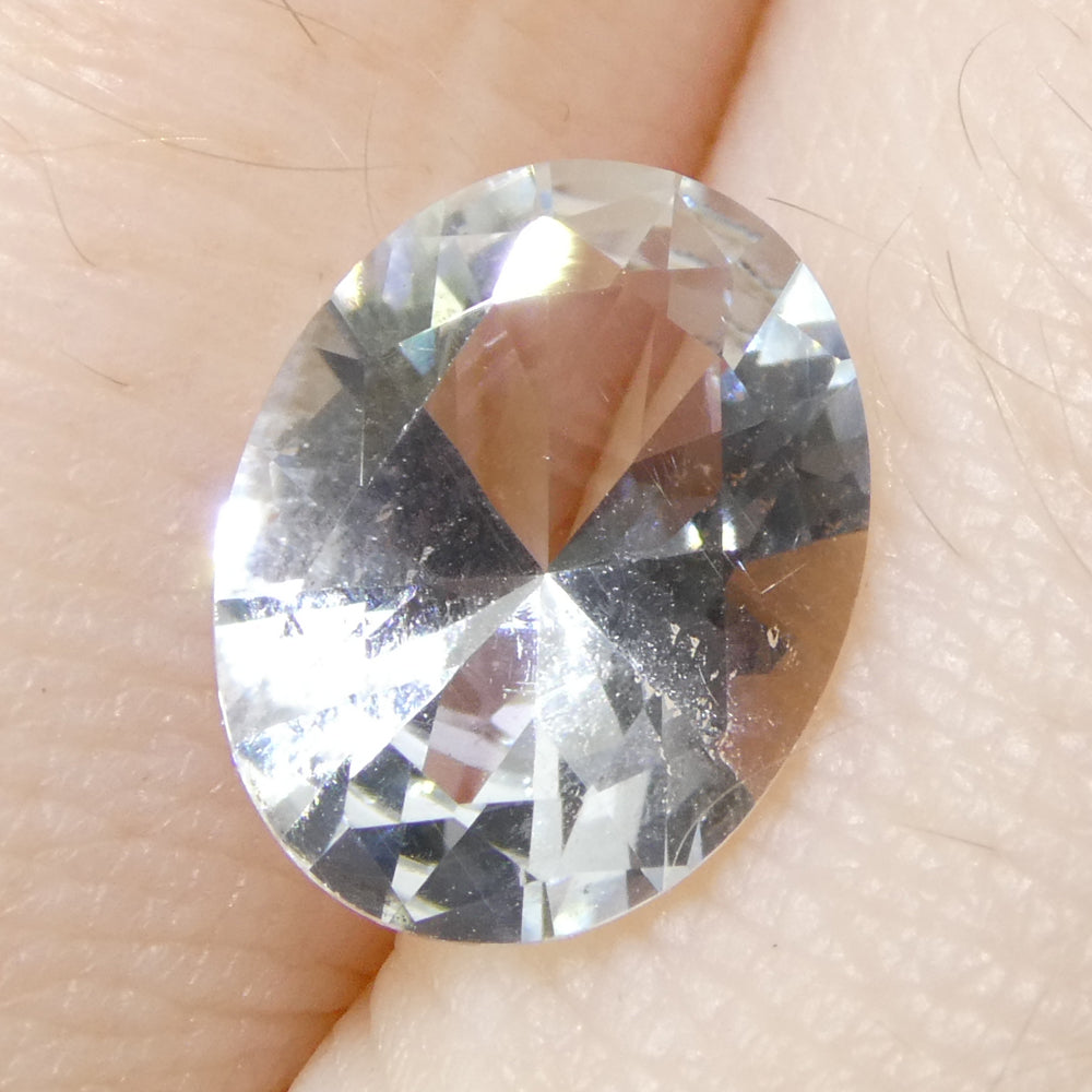 SkyJems 1.69ct Oval Blue Aquamarine from Brazil - Unheated Natural Beryl Gemstone, Brilliant Cut