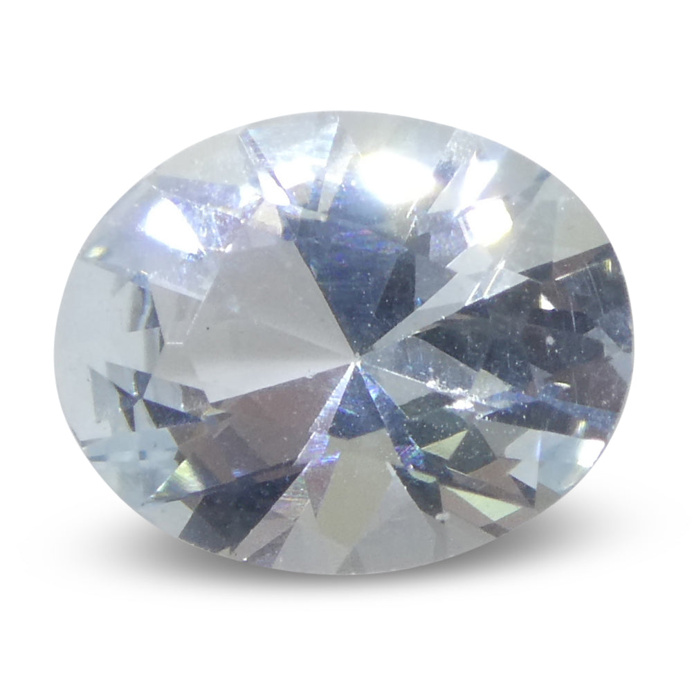 SkyJems 1.73ct Oval Blue Aquamarine from Brazil, unheated natural gemstone with brilliant cut and soft azure hue