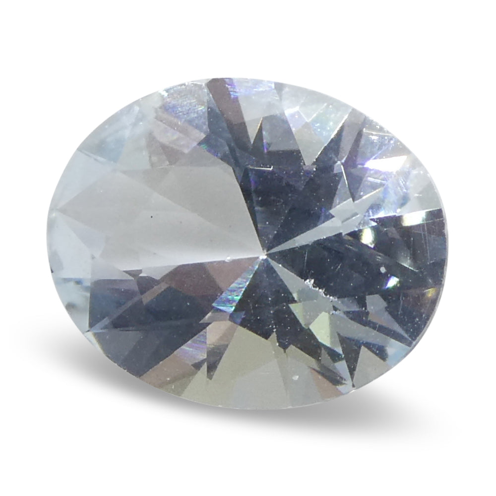 SkyJems 1.73ct Oval Blue Aquamarine from Brazil, unheated natural gemstone with brilliant cut and soft azure hue