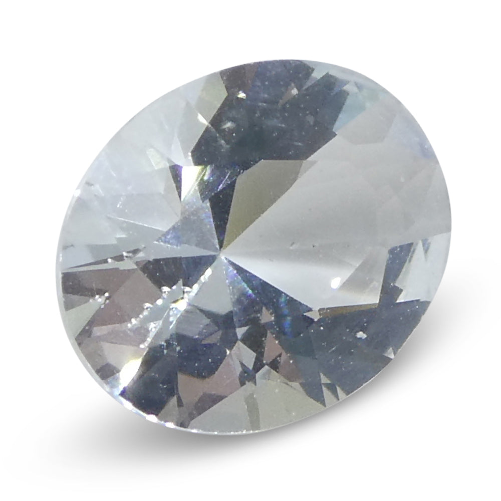 SkyJems 1.73ct Oval Blue Aquamarine from Brazil, unheated natural gemstone with brilliant cut and soft azure hue