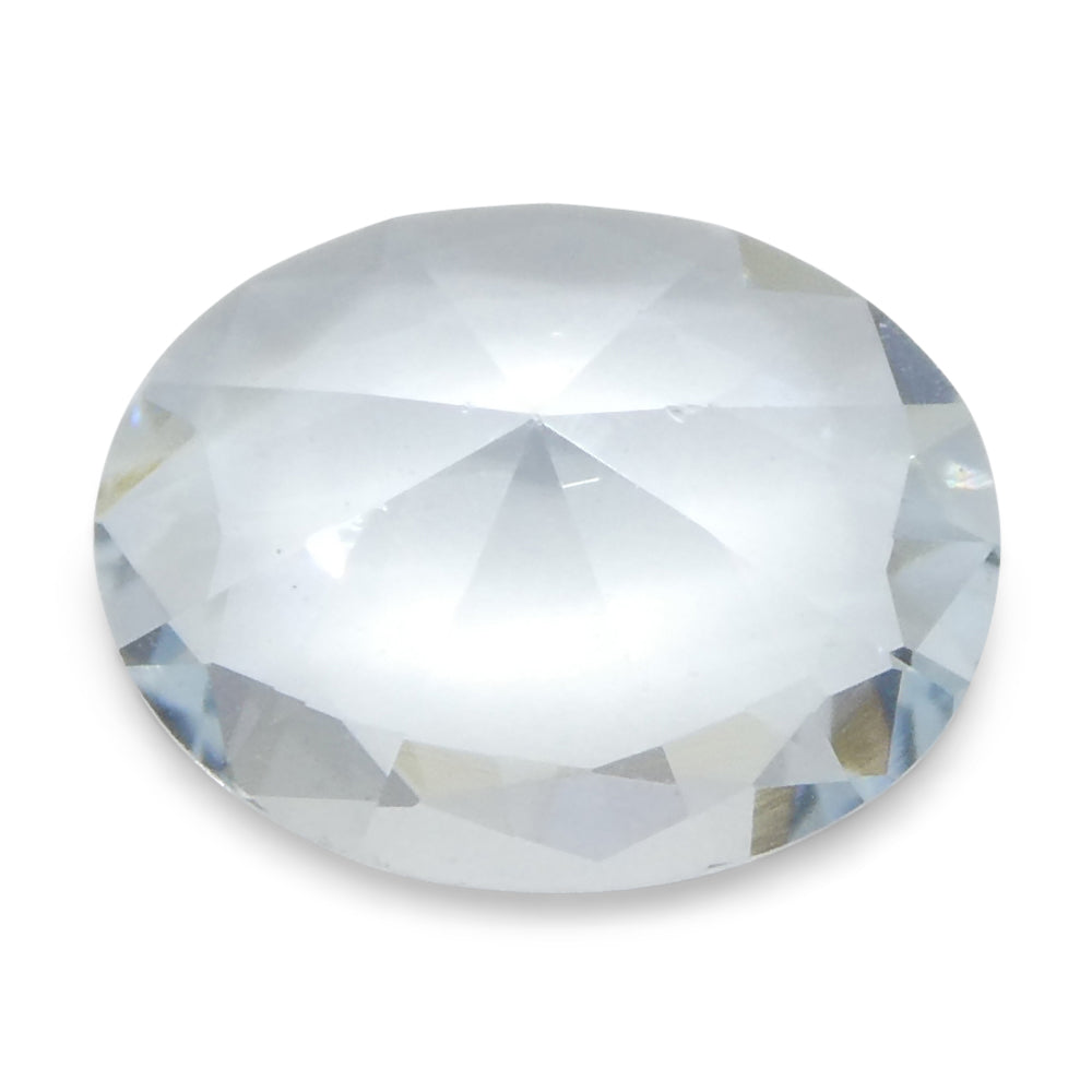 SkyJems 1.73ct Oval Blue Aquamarine from Brazil, unheated natural gemstone with brilliant cut and soft azure hue