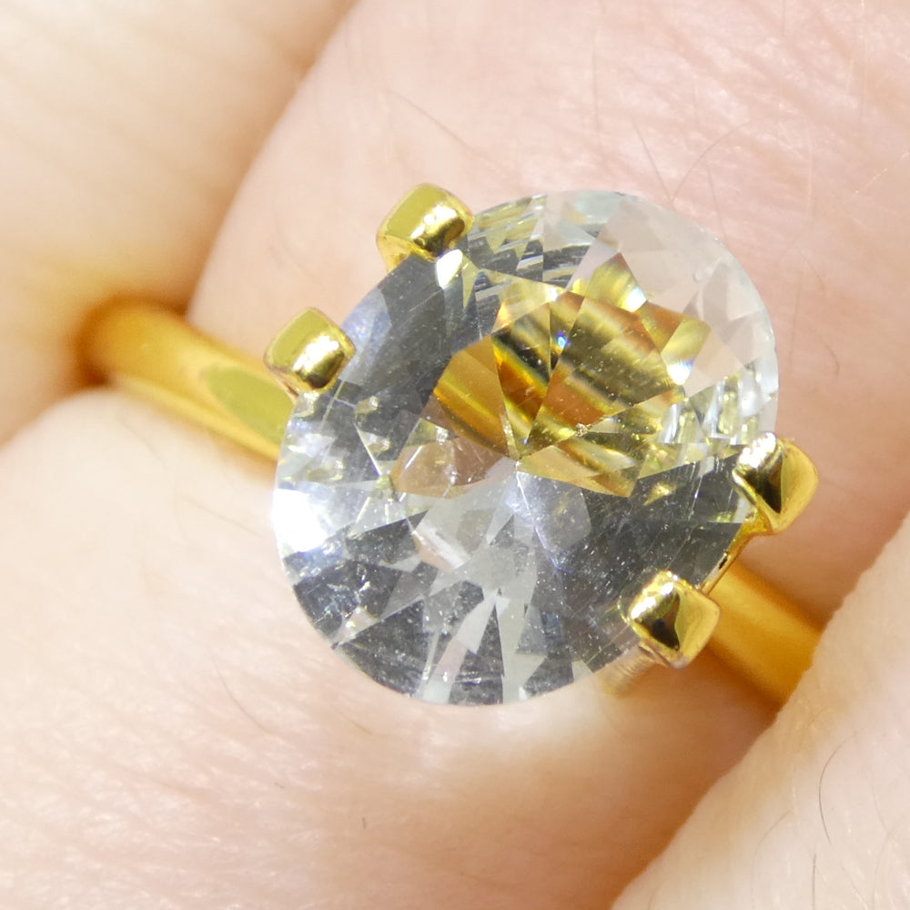 SkyJems 1.69ct Oval Blue Aquamarine from Brazil - Unheated Natural Beryl Gemstone, Brilliant Cut