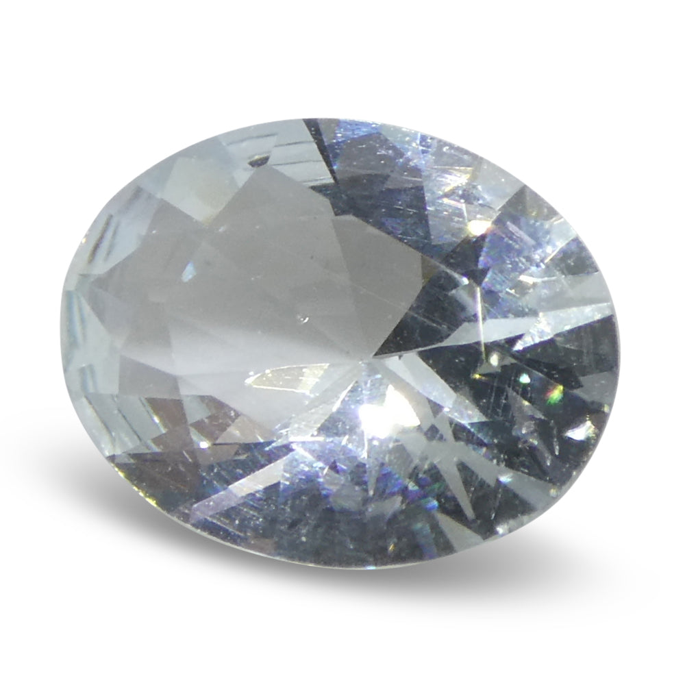 SkyJems 1.69ct Oval Blue Aquamarine from Brazil - Unheated Natural Beryl Gemstone in Brilliant Cut