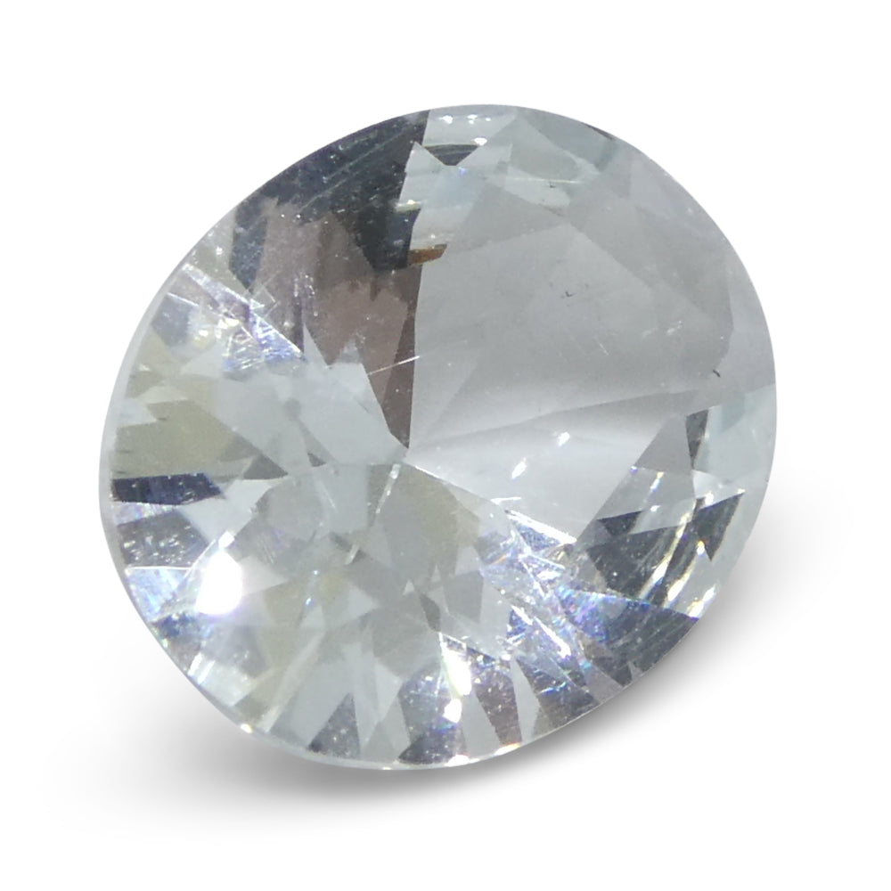 SkyJems 1.69ct Oval Blue Aquamarine from Brazil - Unheated Natural Beryl Gemstone, Brilliant Cut