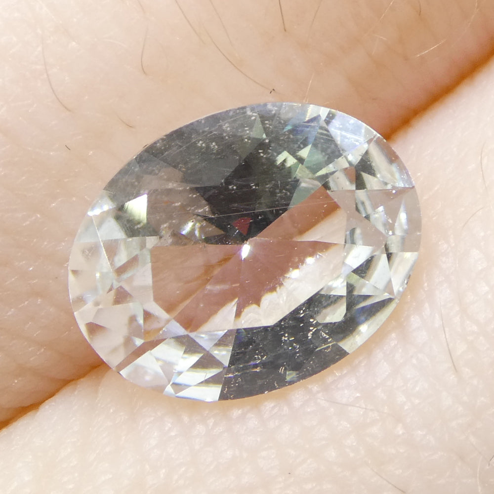 SkyJems 1.69ct Oval Blue Aquamarine from Brazil - Unheated Natural Beryl Gemstone with Brilliant Cut
