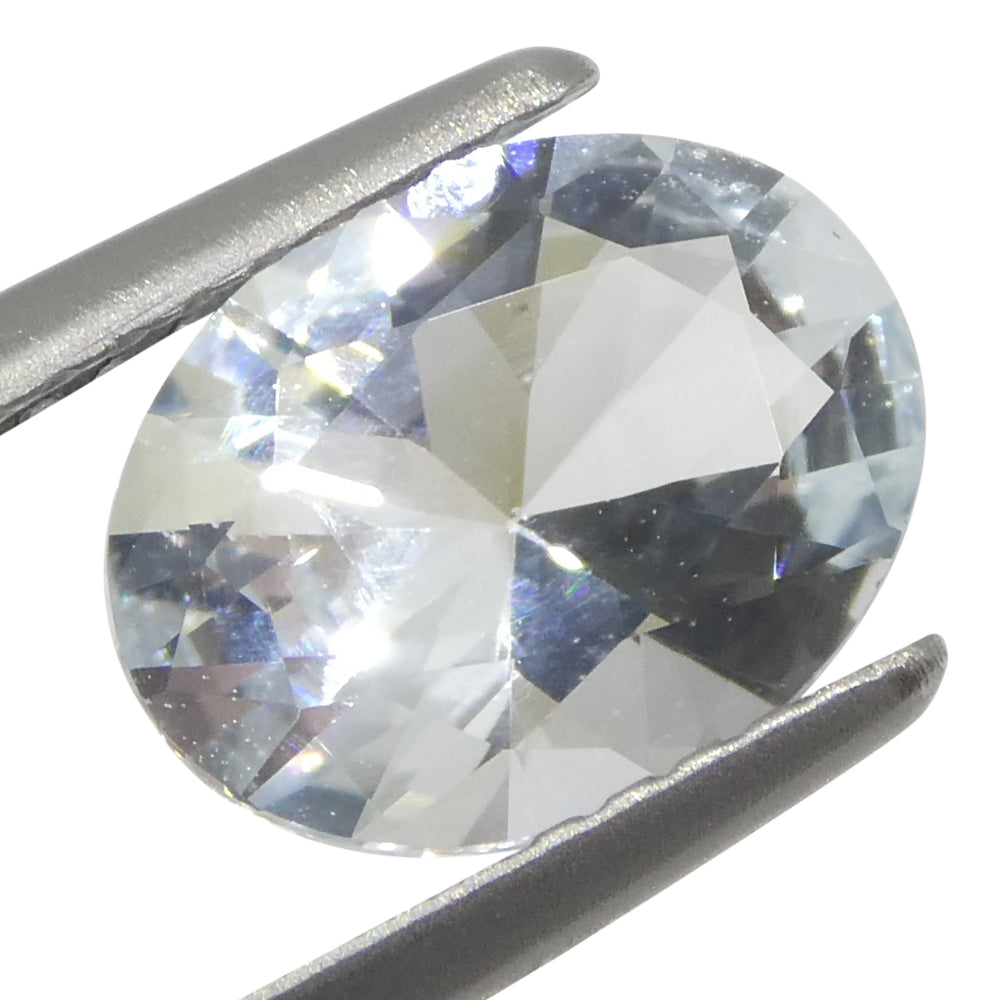 1.38ct Oval Blue Aquamarine from Brazil, unheated natural gemstone by SkyJems, premium Brazilian beryl with brilliant cut