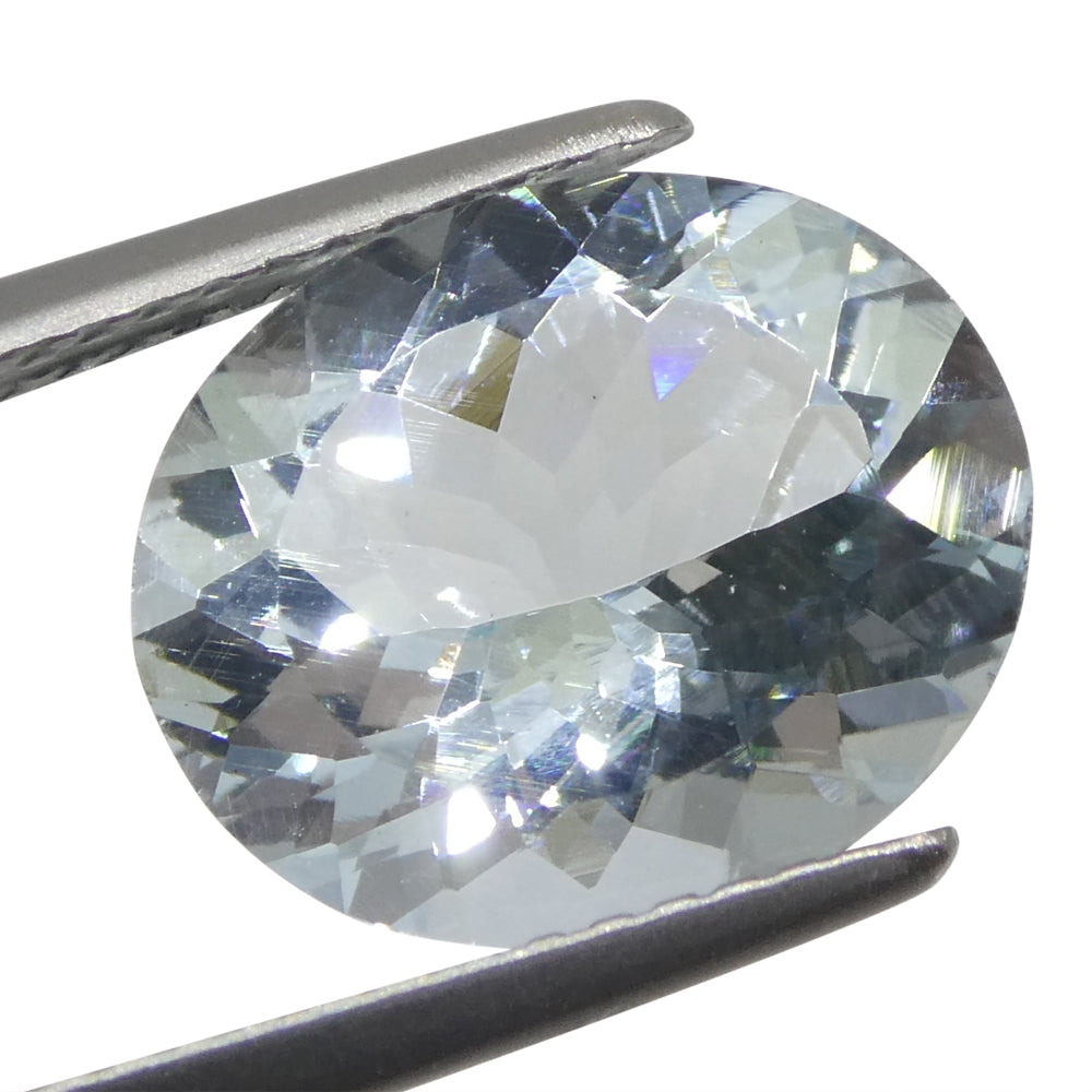 3.48ct Oval Blue Aquamarine from Brazil, unheated natural gemstone by SkyJems, premium Canadian gem specialists