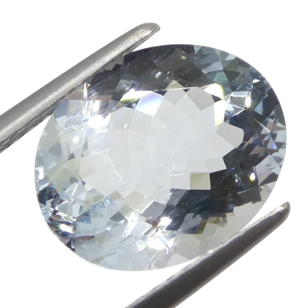 3.84ct Oval Blue Aquamarine from Brazil, unheated natural gemstone by SkyJems, premium Canadian gem specialists