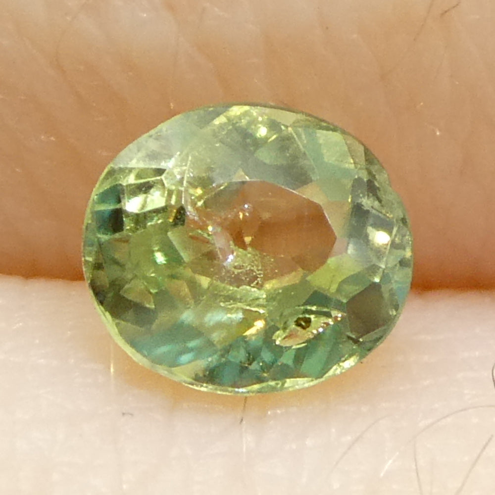 0.47ct Oval Yellowish Green to Greyish Purple Alexandrite from Brazil, Unheated - Skyjems Wholesale Gemstones