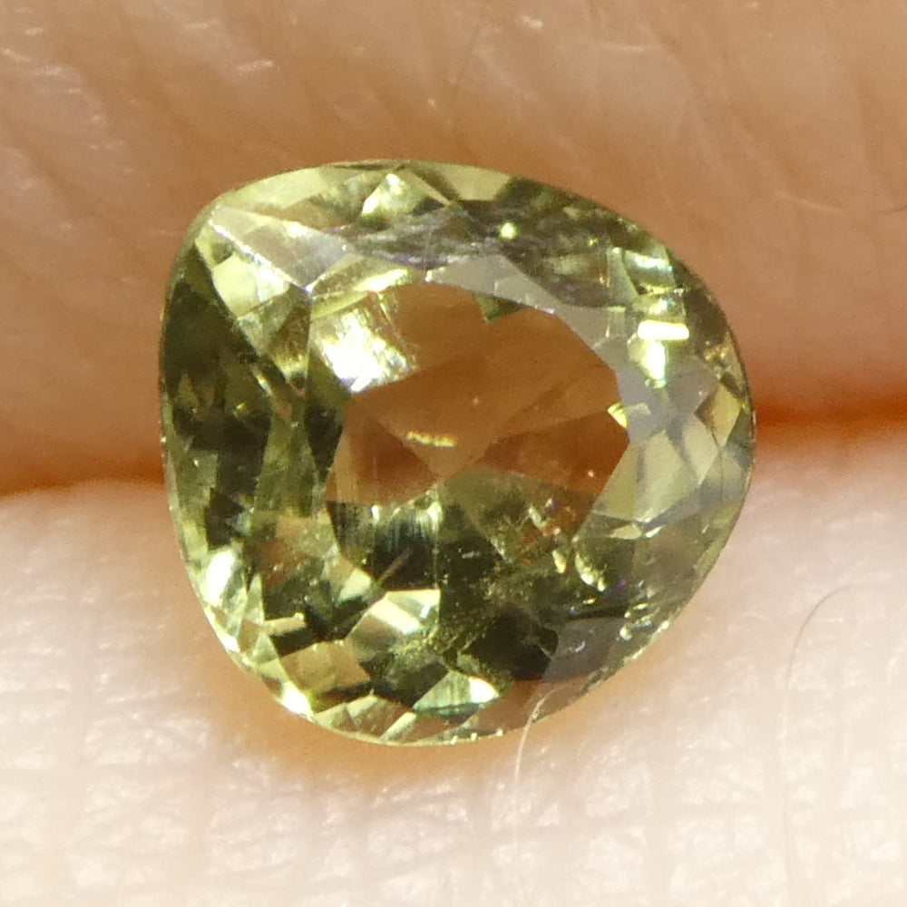 0.46ct Pear Yellowish Green to Greyish Purple Alexandrite from Brazil, Unheated - Skyjems Wholesale Gemstones