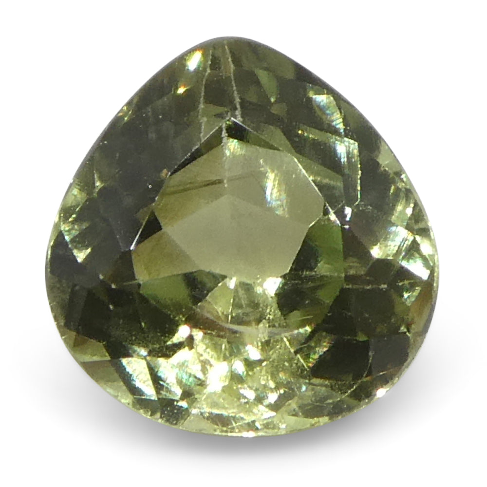 0.46ct Pear Yellowish Green to Greyish Purple Alexandrite from Brazil, Unheated - Skyjems Wholesale Gemstones