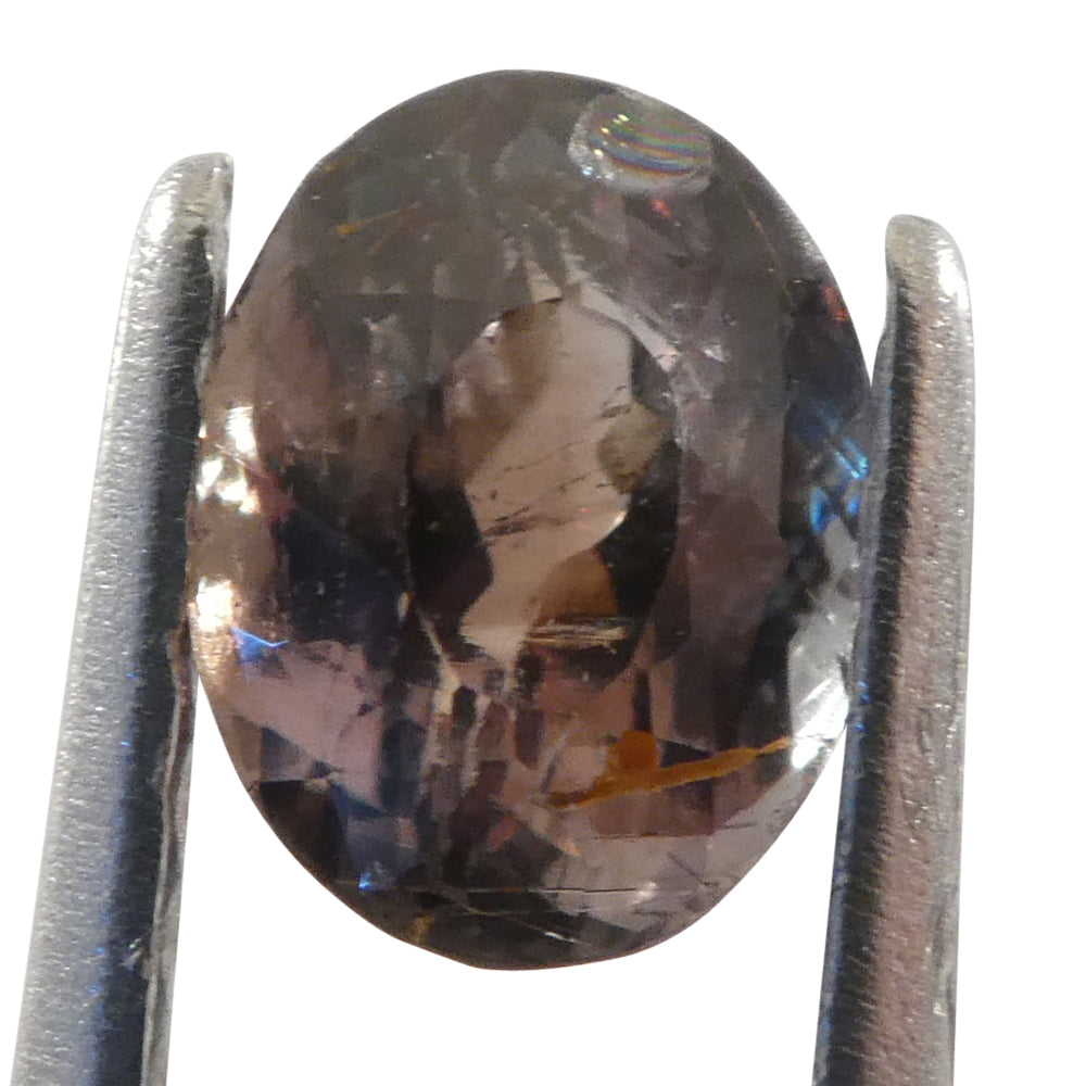 0.65ct Oval Greenish Yellow changing to Purple Alexandrite from Sri Lanka, Unheated - Skyjems Wholesale Gemstones