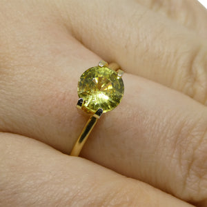 1.84ct Round Green-Yellow Chrysoberyl from Brazil - Skyjems Wholesale Gemstones