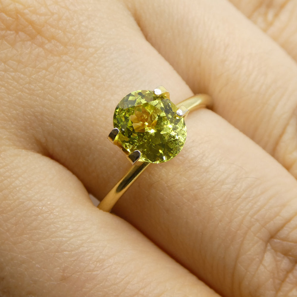 2.02ct Natural Green-Yellow Oval Chrysoberyl from Brazil, premium gemstone by SkyJems Canadian gem specialists