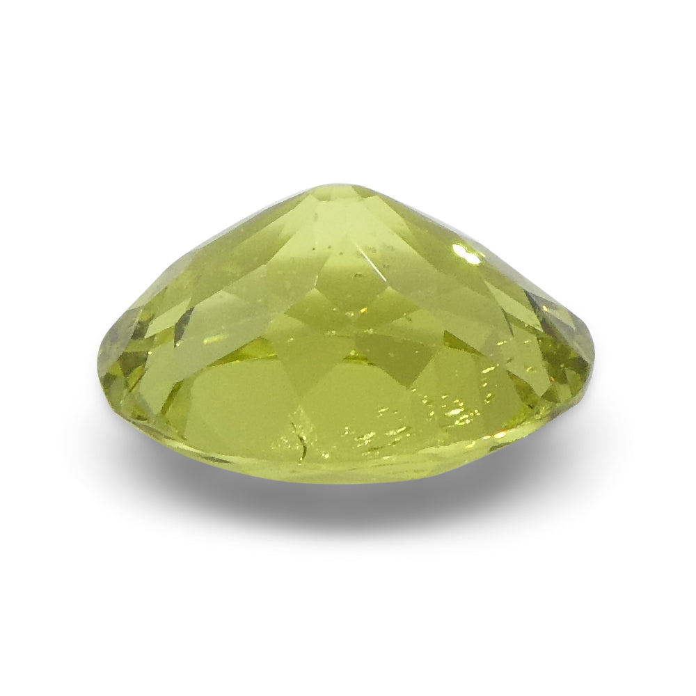 2.02ct Natural Green-Yellow Brazilian Chrysoberyl Oval Gemstone from SkyJems Canadian Gem Specialists