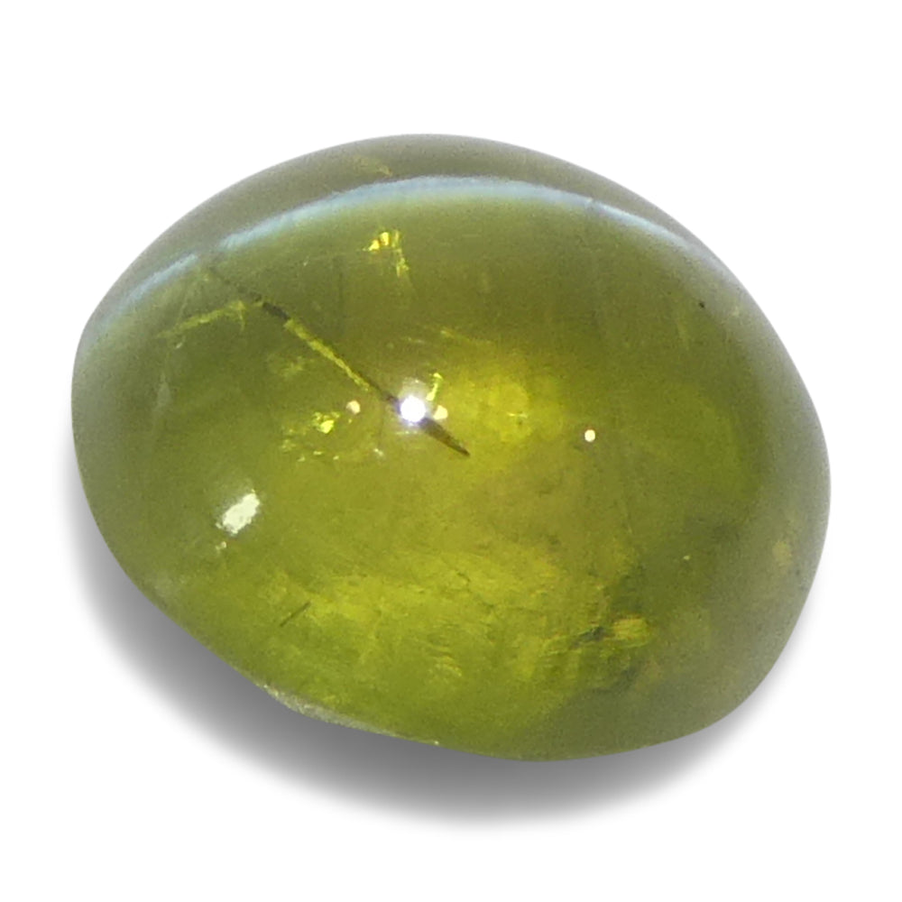 1.06ct Oval Cabochon Greenish Yellow Cats Eye Chrysoberyl - Skyjems Wholesale Gemstones