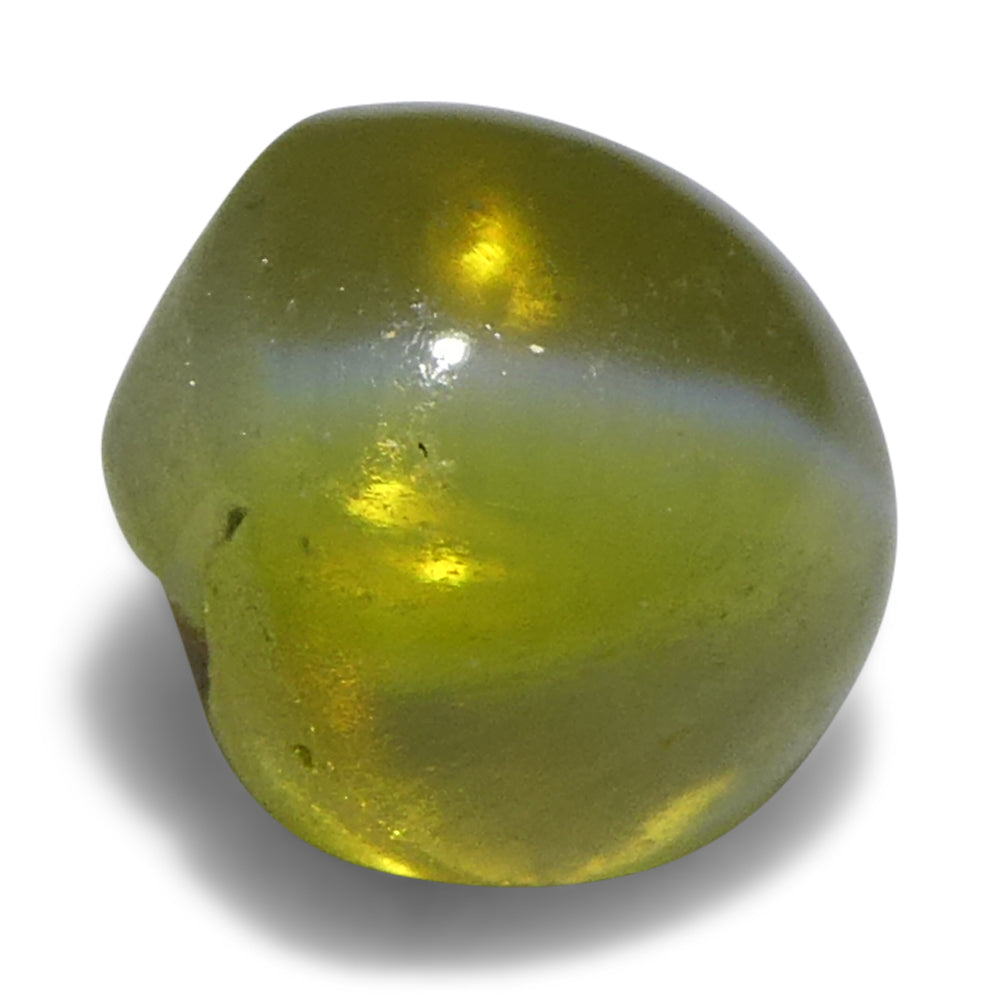 1.05ct Oval Cabochon Greenish Yellow Cats Eye Chrysoberyl - Skyjems Wholesale Gemstones