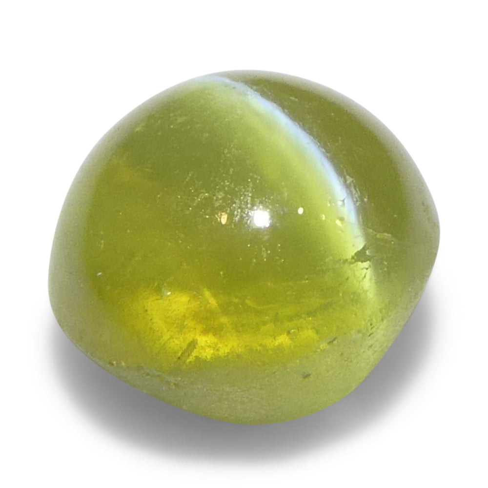 1.02ct Round Cabochon Greenish Yellow Cats Eye Chrysoberyl - Skyjems Wholesale Gemstones