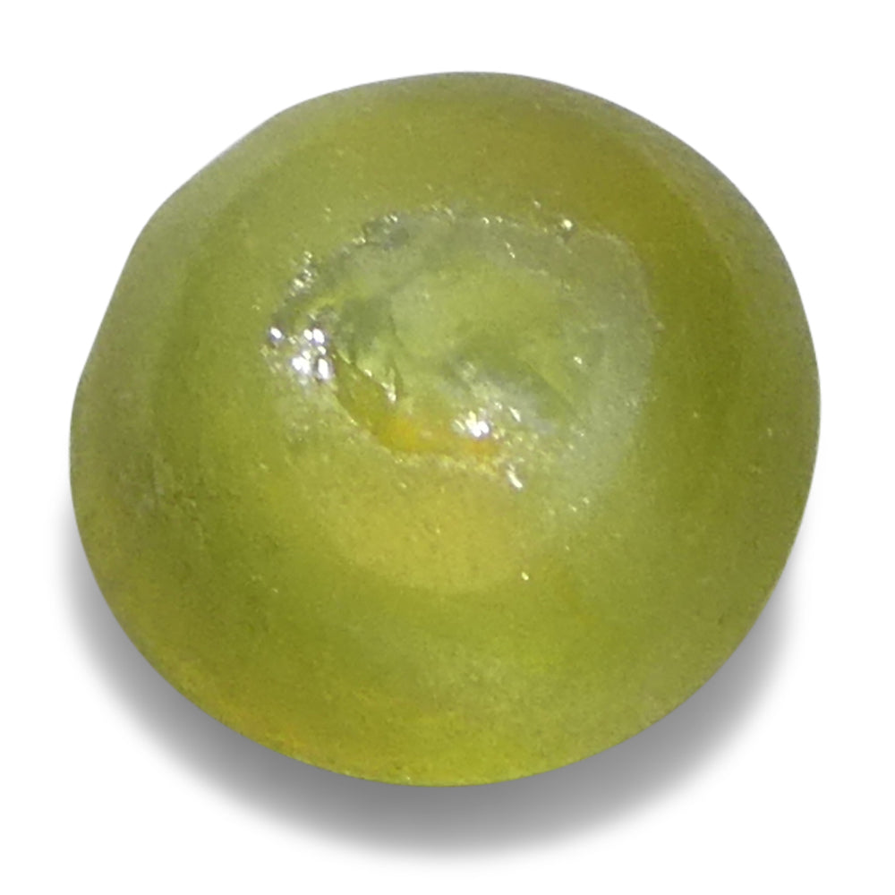1.02ct Round Cabochon Greenish Yellow Cats Eye Chrysoberyl - Skyjems Wholesale Gemstones
