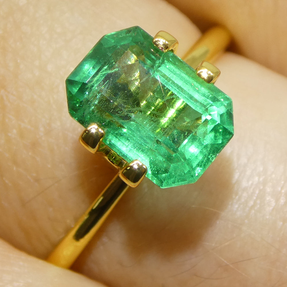 2.19ct Octagonal/Emerald Cut Green Emerald from Zambia - Skyjems Wholesale Gemstones