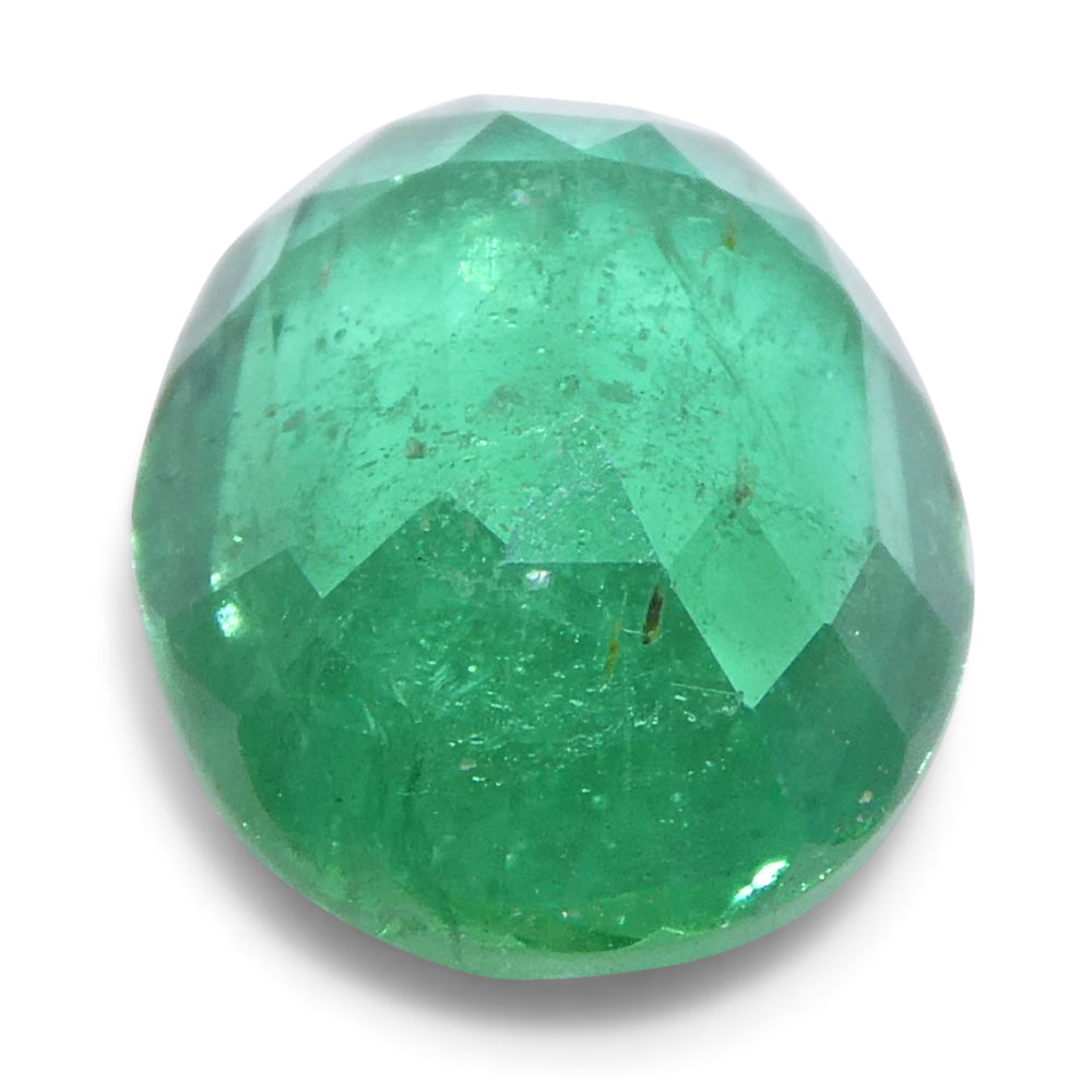 1.73ct Oval Green Zambian Emerald from SkyJems, premium Canadian gemstone with brilliant medium-light green color