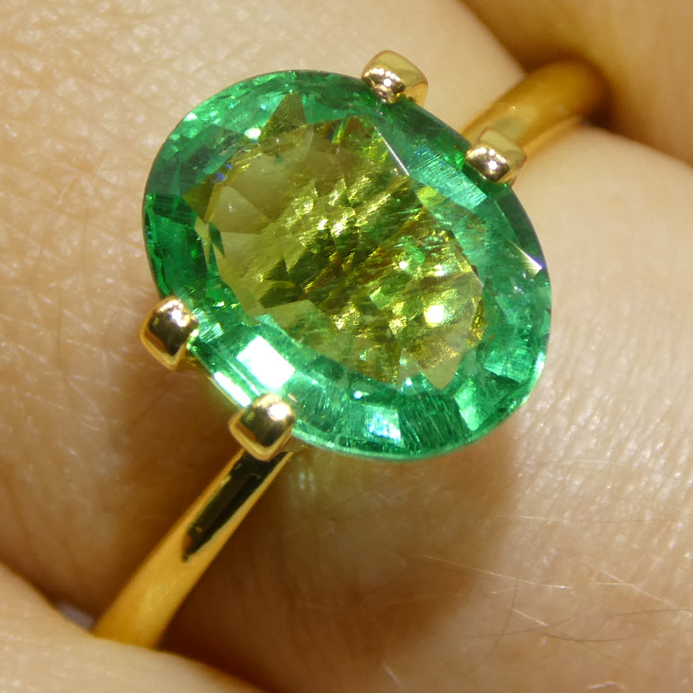 2.07ct Oval Green Zambian Emerald from SkyJems, premium medium-light brilliant beryl gemstone with vibrant green hue