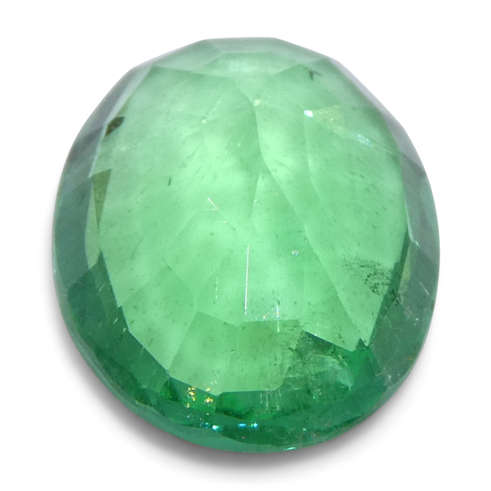 2.07ct Oval Green Zambian Emerald from SkyJems, premium medium-light brilliant beryl gemstone with vibrant color