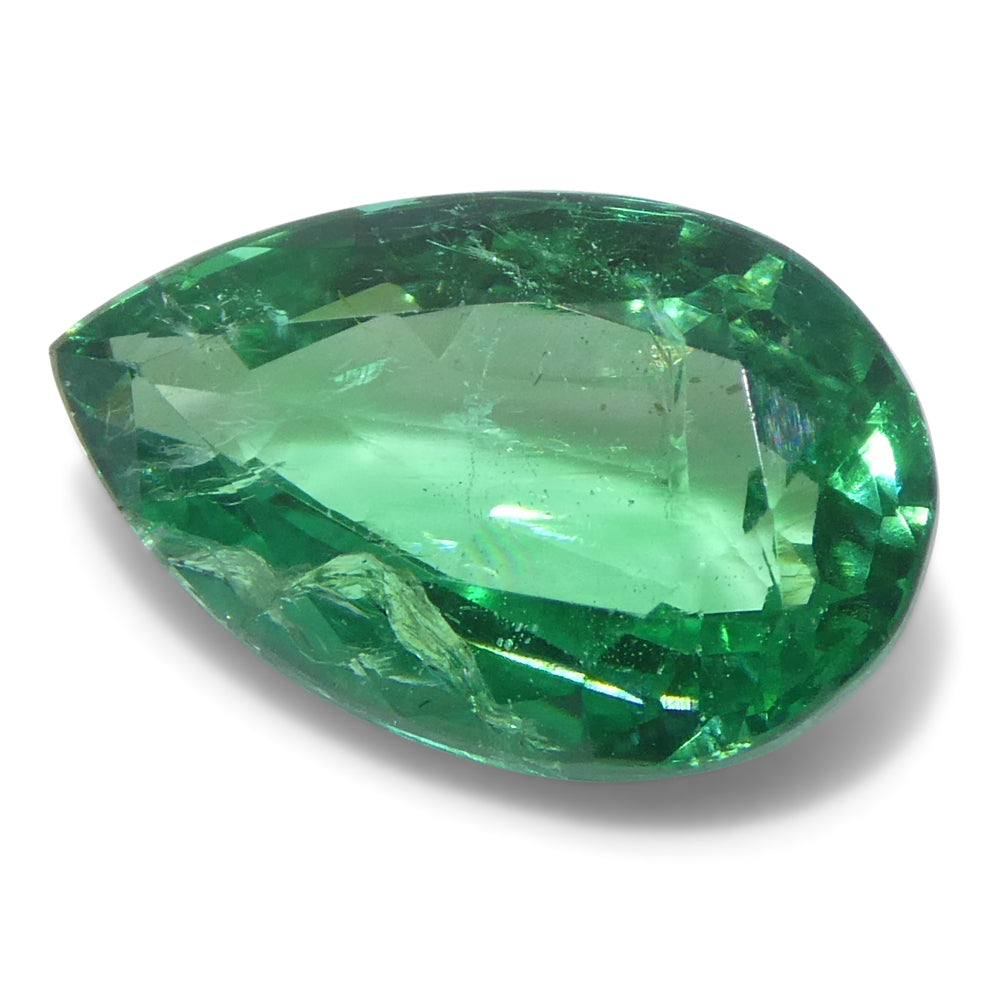 2.26ct Zambian Pear Green Emerald, brilliant-cut gemstone from SkyJems' premium colored stone collection