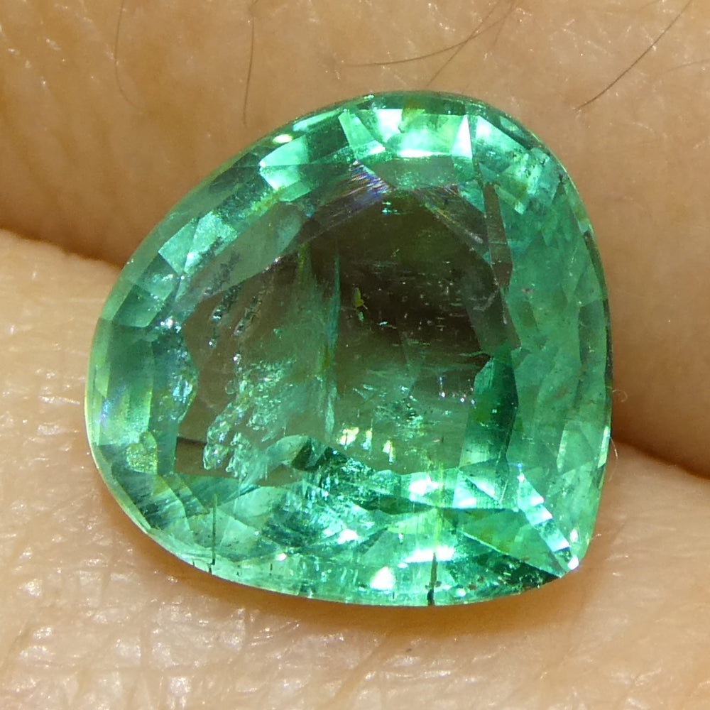 1.59ct Pear Green Emerald from Zambia - Skyjems Wholesale Gemstones