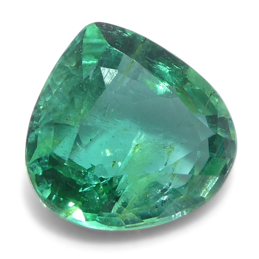 1.59ct Pear Green Emerald from Zambia, precision-cut brilliant gemstone by SkyJems Canadian gem specialists