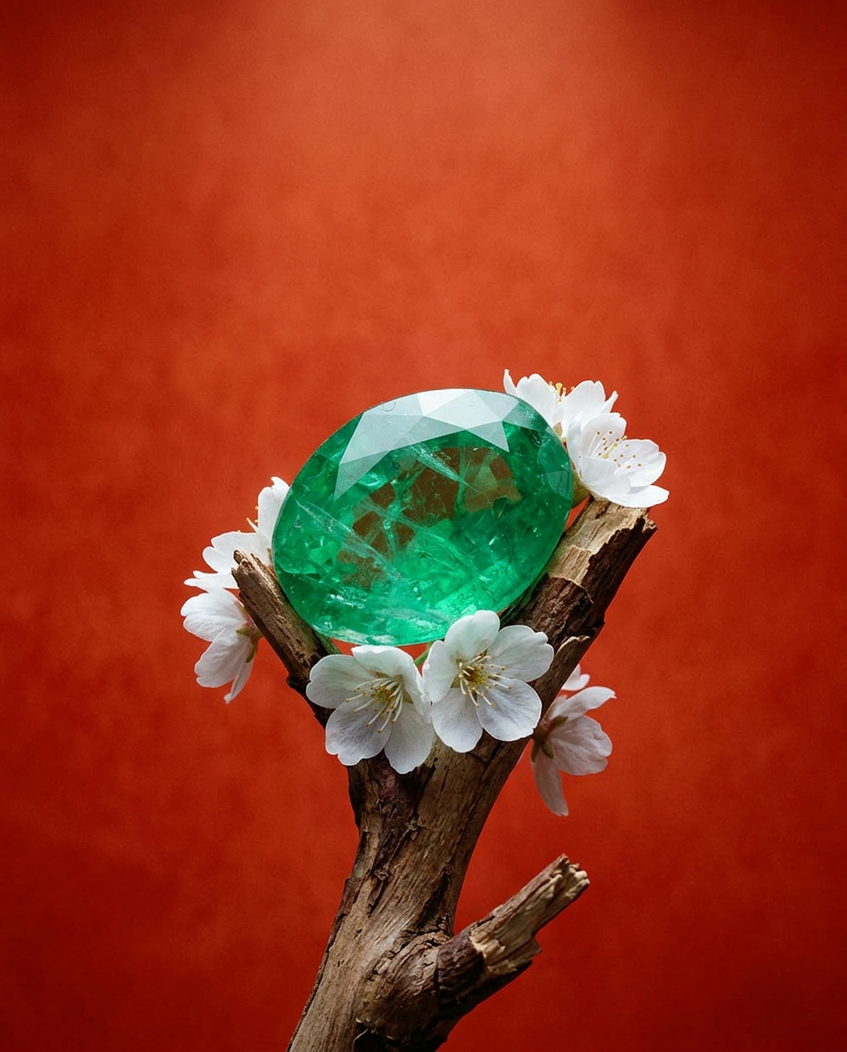 0.83ct Colombian Green Emerald Oval Gemstone from SkyJems, premium medium-green beryl in classic step cut