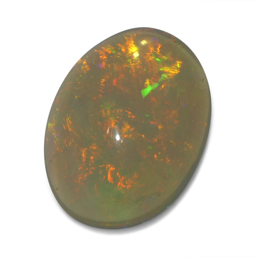 2.71ct Oval Cabochon White Crystal Opal from Ethiopia - Skyjems Wholesale Gemstones