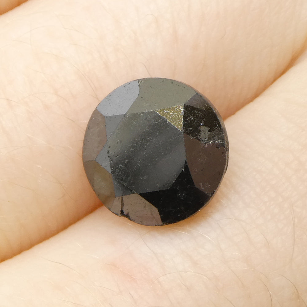 4.85ct Round Brilliant Black Diamond from SkyJems, premium Canadian fancy black diamond single stone