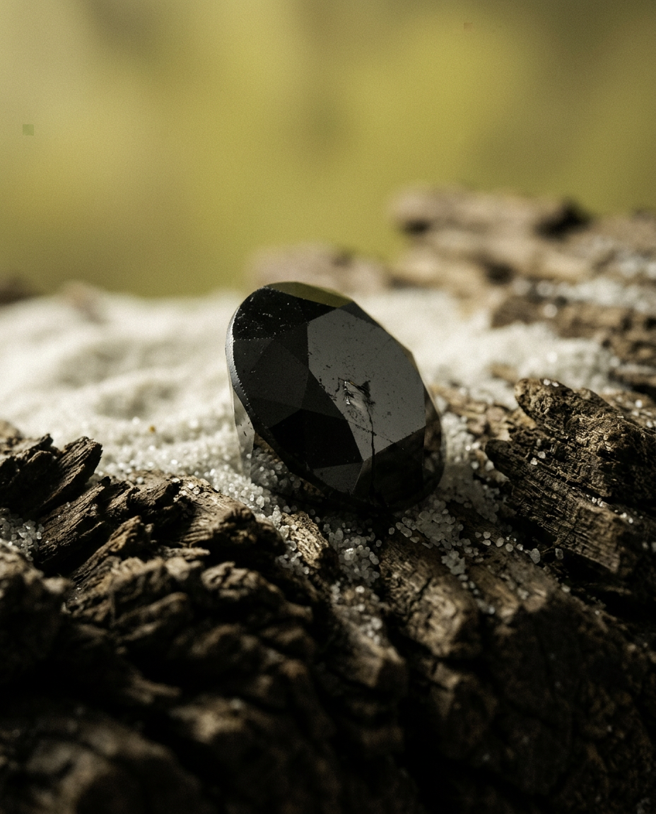 4.85ct Black Round Brilliant Diamond from SkyJems, premium Canadian fancy black single stone in classic cut
