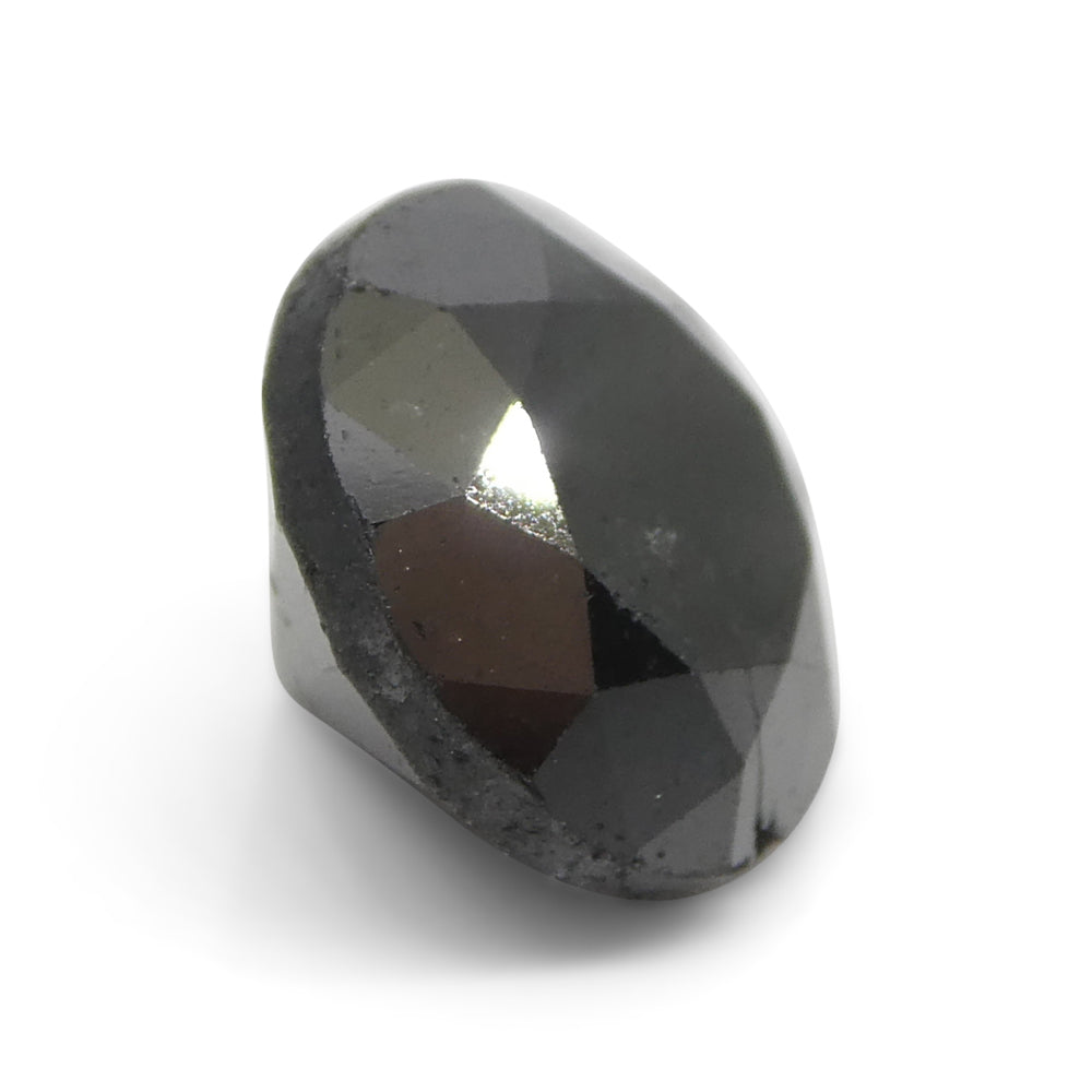 4.85ct Round Brilliant Black Diamond from SkyJems, premium Canadian fancy black single stone with exceptional cut and clarity