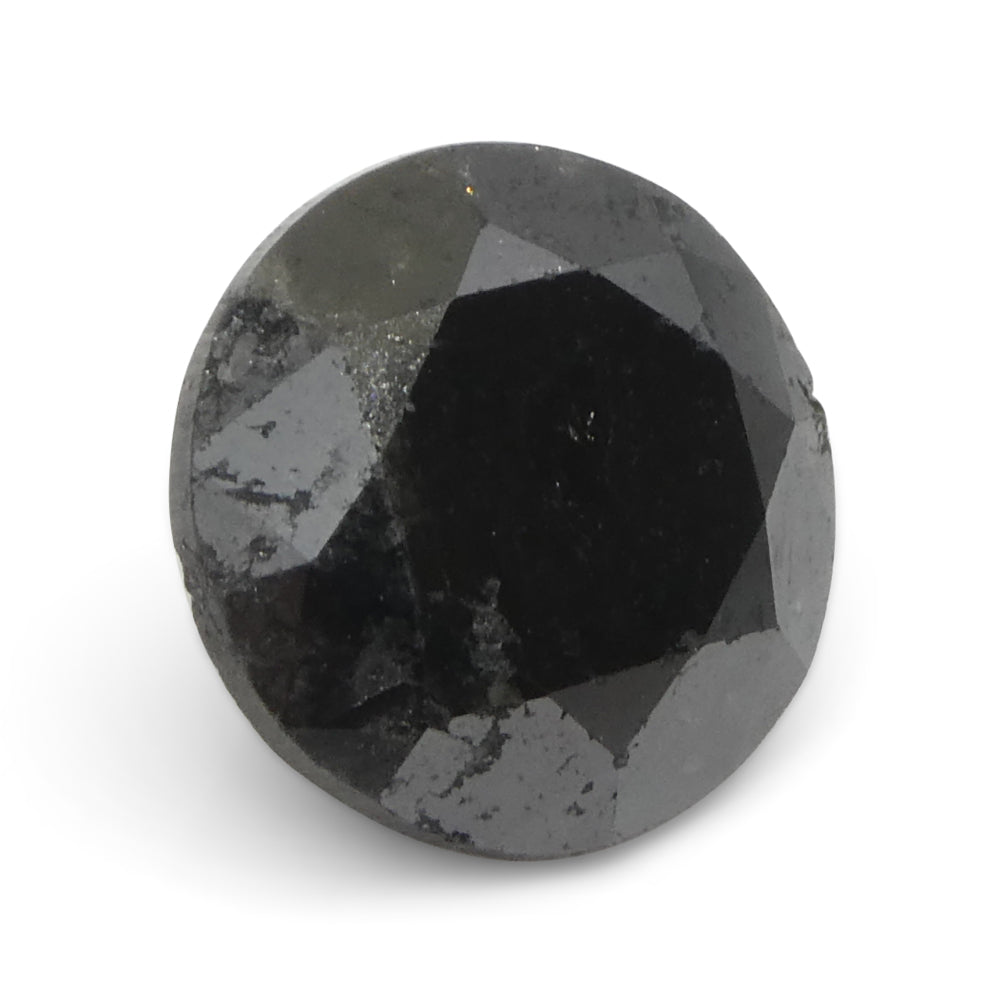 3.77ct Round Brilliant Black Diamond from SkyJems, premium Canadian fancy black diamond single stone, classic cut