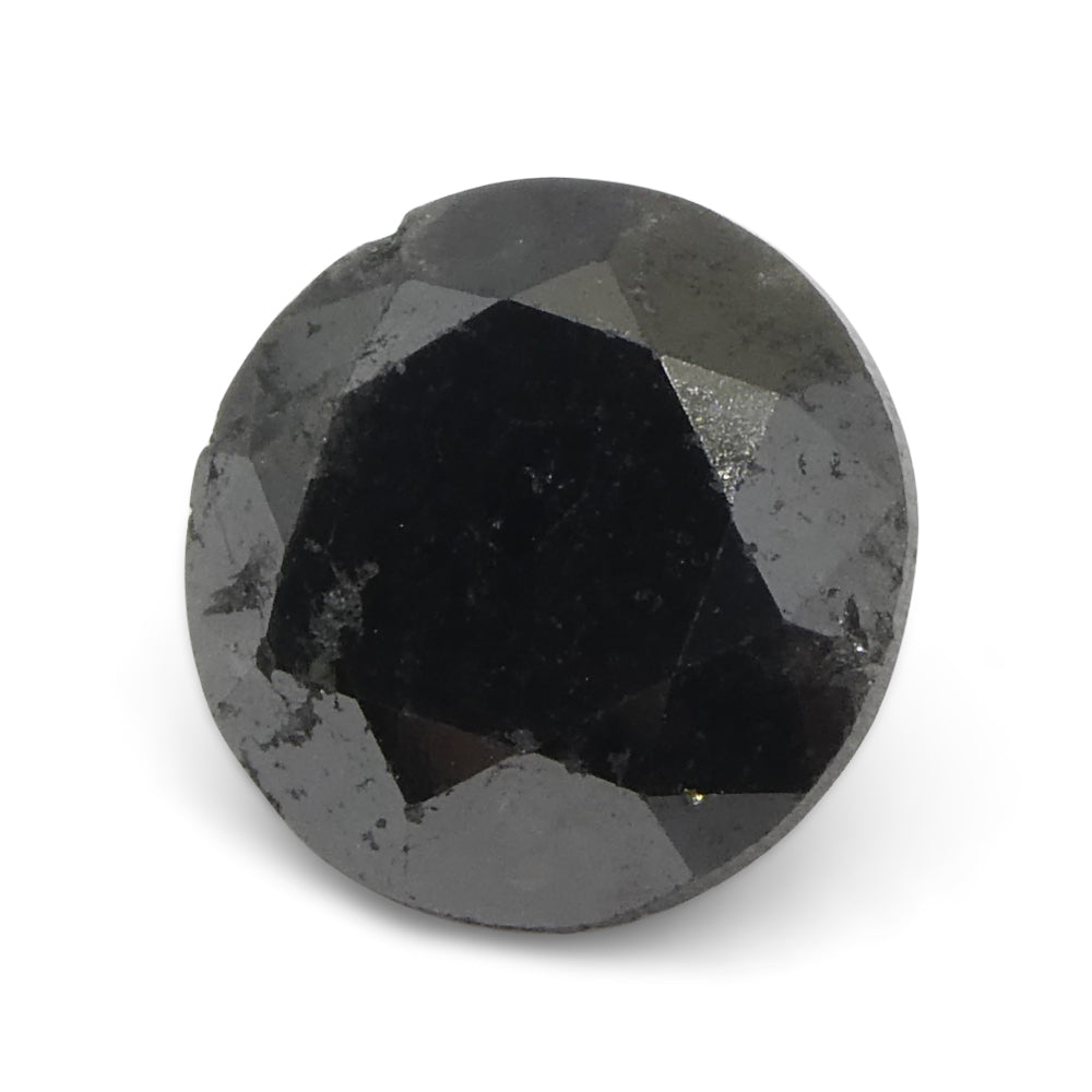 3.77ct Round Brilliant Black Diamond from SkyJems, premium Canadian fancy black diamond single stone, classic cut