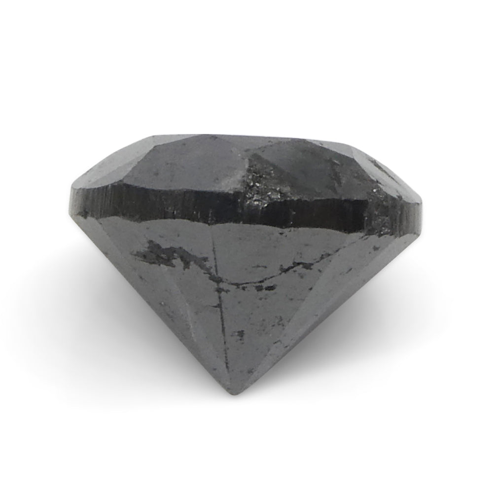 3.77ct Round Brilliant Black Diamond from SkyJems, premium Canadian fancy black diamond in classic round cut