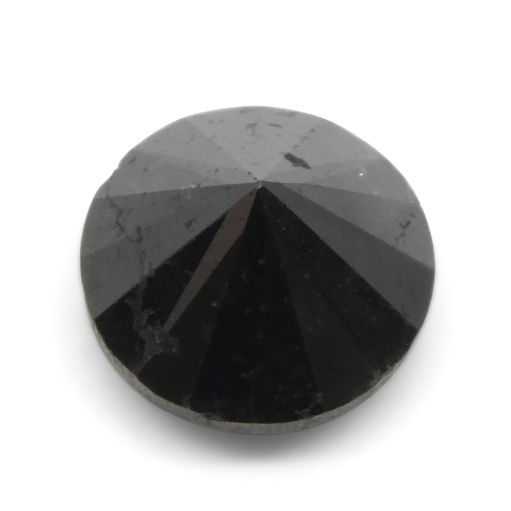 3.77ct Round Brilliant Black Diamond from SkyJems, premium Canadian fancy black diamond single stone, classic gem cut