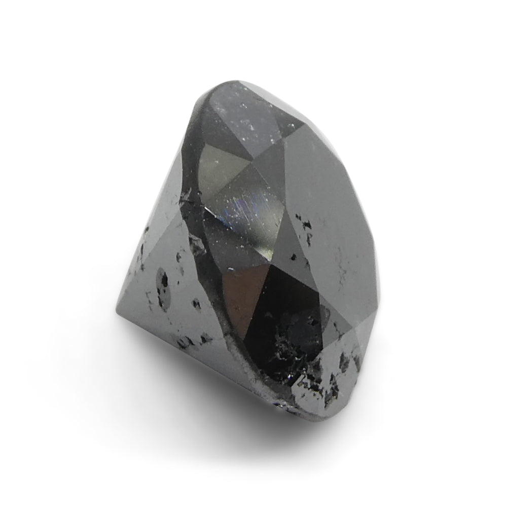3.85ct Black Round Brilliant Diamond from SkyJems, premium Canadian fancy black single stone for fine jewelry