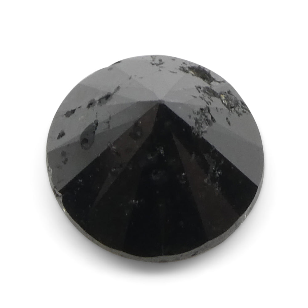 3.85ct Black Round Brilliant Diamond from SkyJems, premium Canadian fancy black single stone, classic gem design