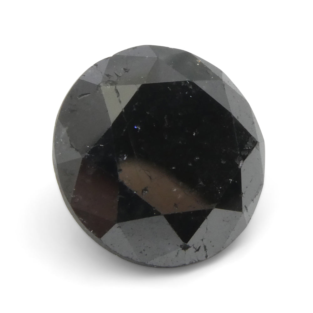 4.2ct Round Brilliant Black Diamond from SkyJems, premium Canadian fancy black diamond single stone, classic cut
