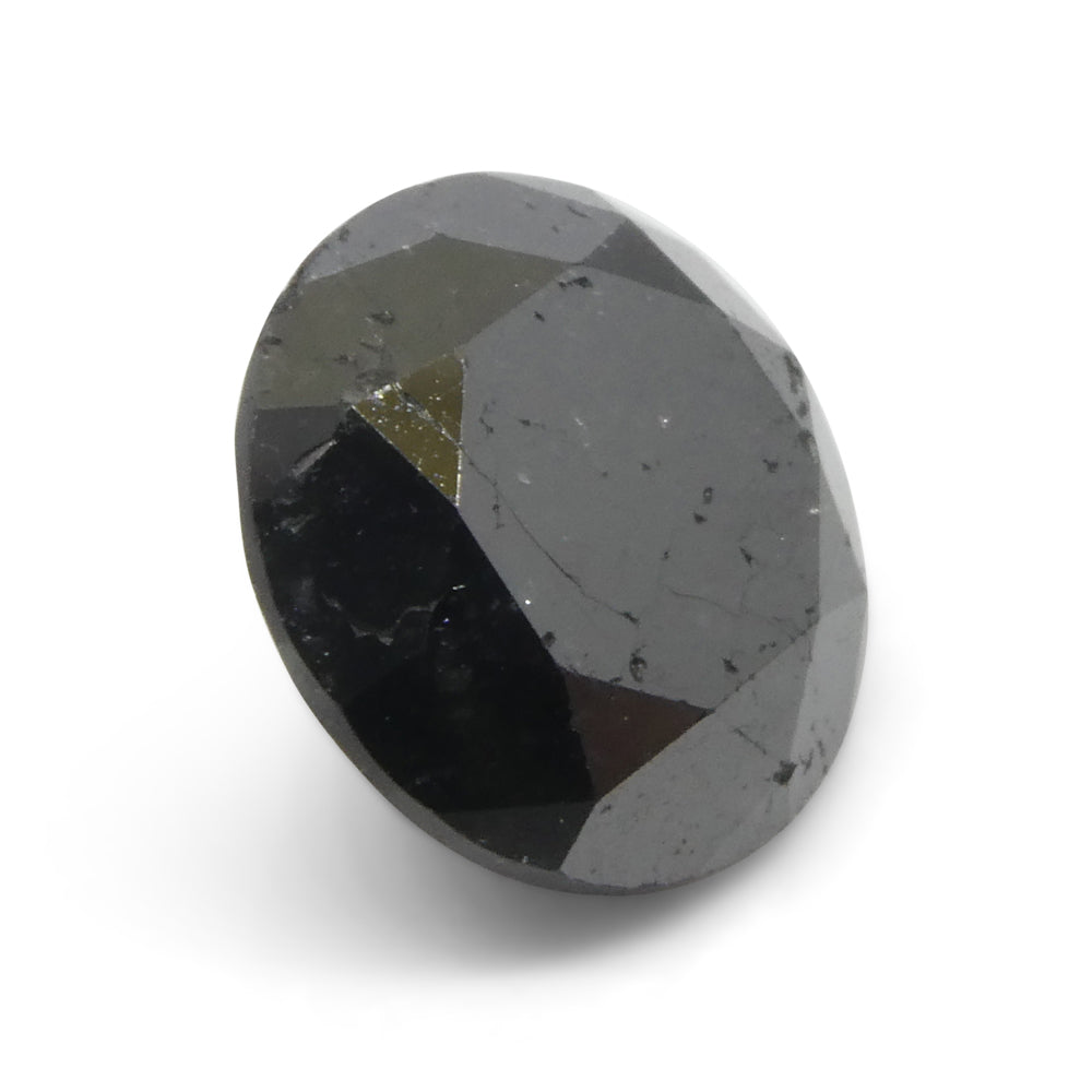 4.2ct Round Brilliant Black Diamond from SkyJems, premium Canadian fancy black diamond single stone, elegant jewelry gem