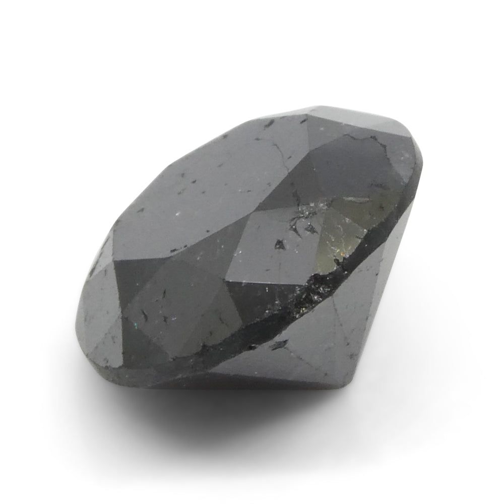 4.2ct Round Brilliant Black Diamond from SkyJems, premium Canadian fancy black diamond in classic round cut