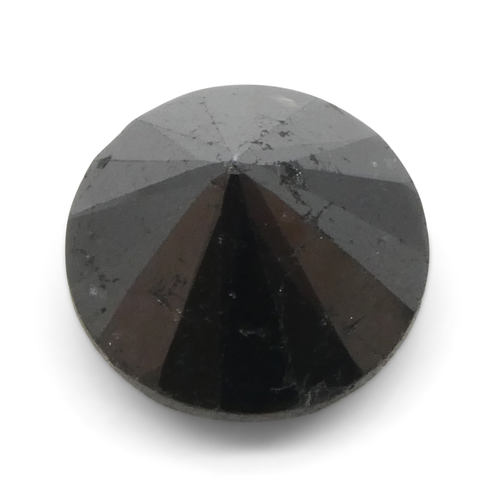 4.2ct Round Brilliant Black Diamond from SkyJems, premium Canadian fancy black diamond single stone, classic gem cut